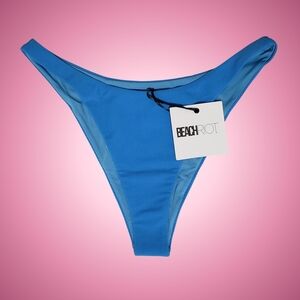BEACH RIOT Ribbed Kaylin Swim Bottoms Cheeky Large Blue Ribbed NWT 🏖💙